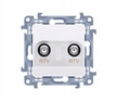 Simon10 Gniazdo antenowe RTV-RTV biały CAK2F.01/11