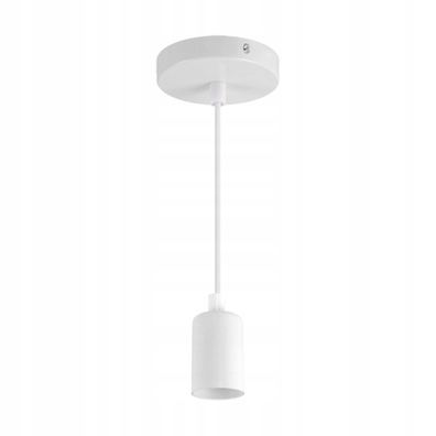 Lampa Zwis wisząca biała pojedyncza UNO E27