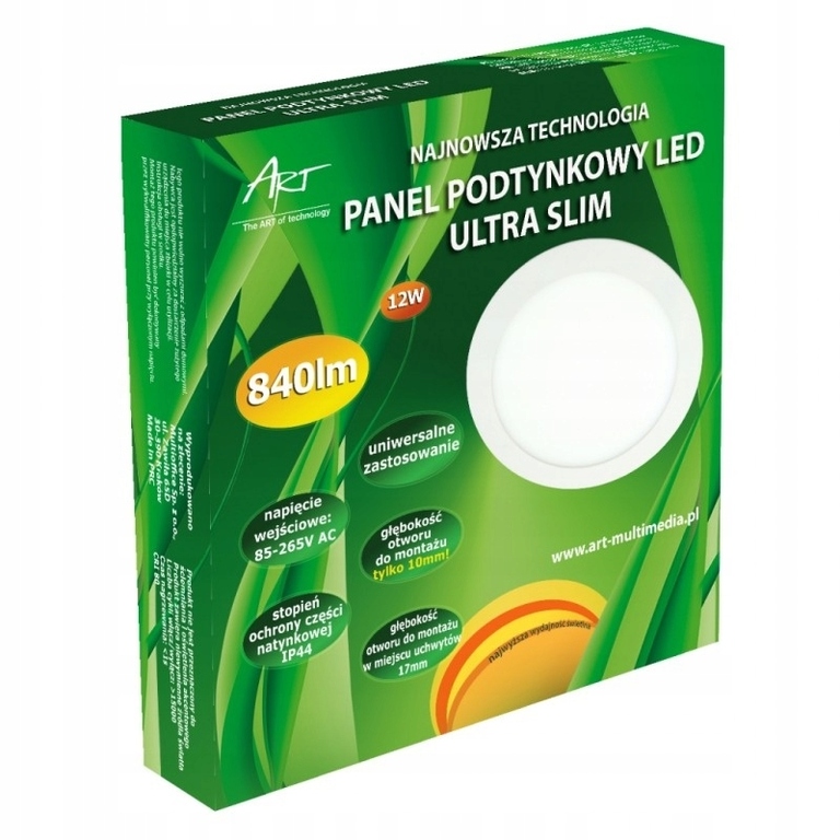 Panel Led PODTYNK ART 12W 840lm neutralna okrągła (3)