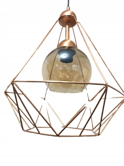 Lampa wisząca nowoczesna zwis LOFT mosiężna klosz (2)