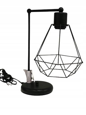 LAMPKA NOCNA STOŁOWA CZARNA LOFT DRUCIKI