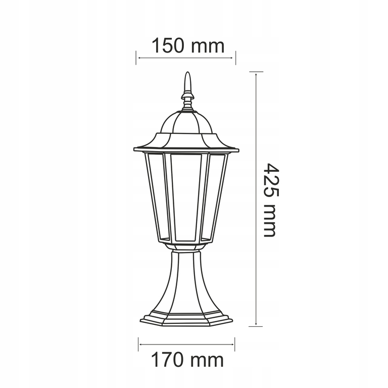 Lampa ogrodowa LIGURIA PATYNA 42CM (2)