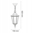 Lampa ogrodowa wisząca zwis LIGURIA czarna (2)