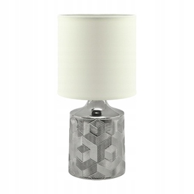 LAMPKA NOCNA STOŁOWA LINDA E14 CHROME/WHITE