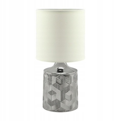 LAMPKA NOCNA STOŁOWA LINDA E14 CHROME/WHITE