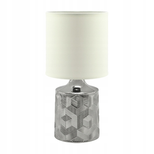 LAMPKA NOCNA STOŁOWA LINDA E14 CHROME/WHITE (1)