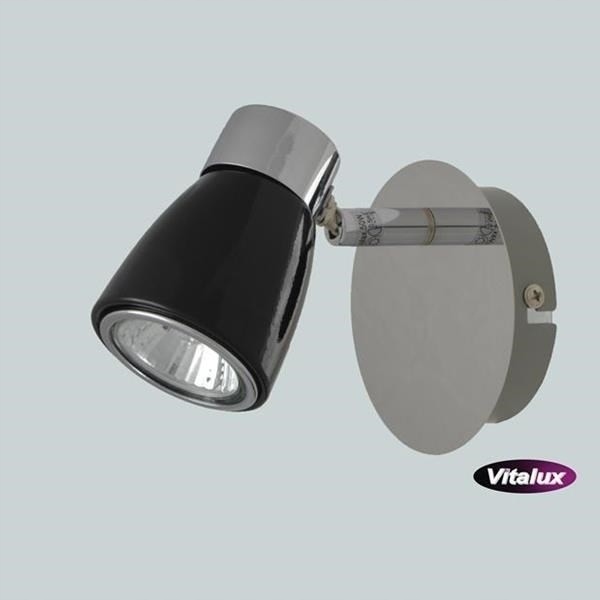 Kinkiet Nowoczesny Pete Vitalux czarny chrom GU10 (1)