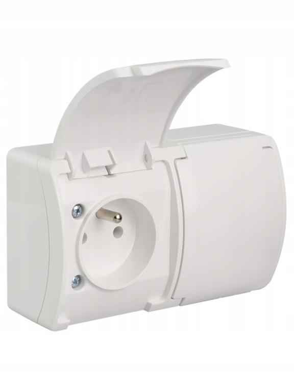 Gniazdko podwójny hermetyczne KOALA BIAŁE