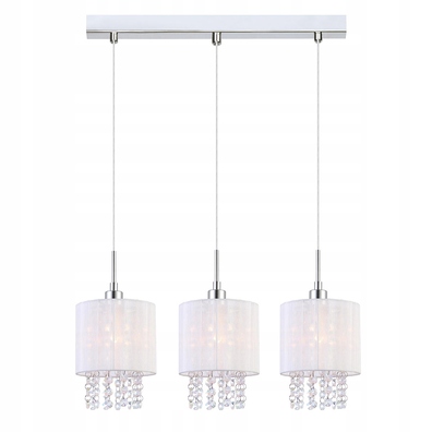 Lampa Zwis Nowoczesna kryształki BIAŁA ASTRA 3
