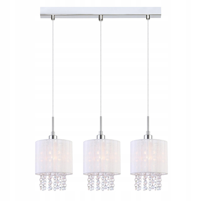 Lampa Zwis Nowoczesna kryształki BIAŁA ASTRA 3