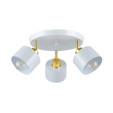 Plafon E27 LED Elza ruchomy x3 biały + złoty okrą