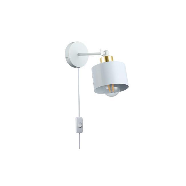 Kinkiet E27 LED Elza ruchomy x1 biały + złoty (1)