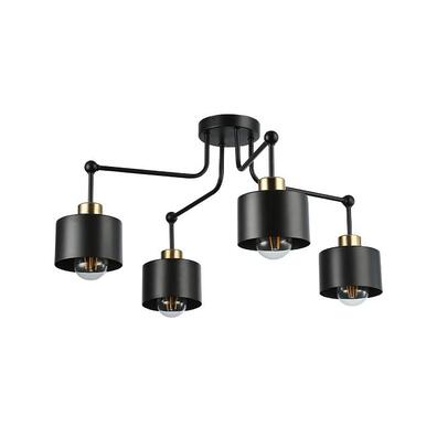 Lampa  Plafon Spot E27 LED Elza ruchomy x4 czarny + miedź okrągły
