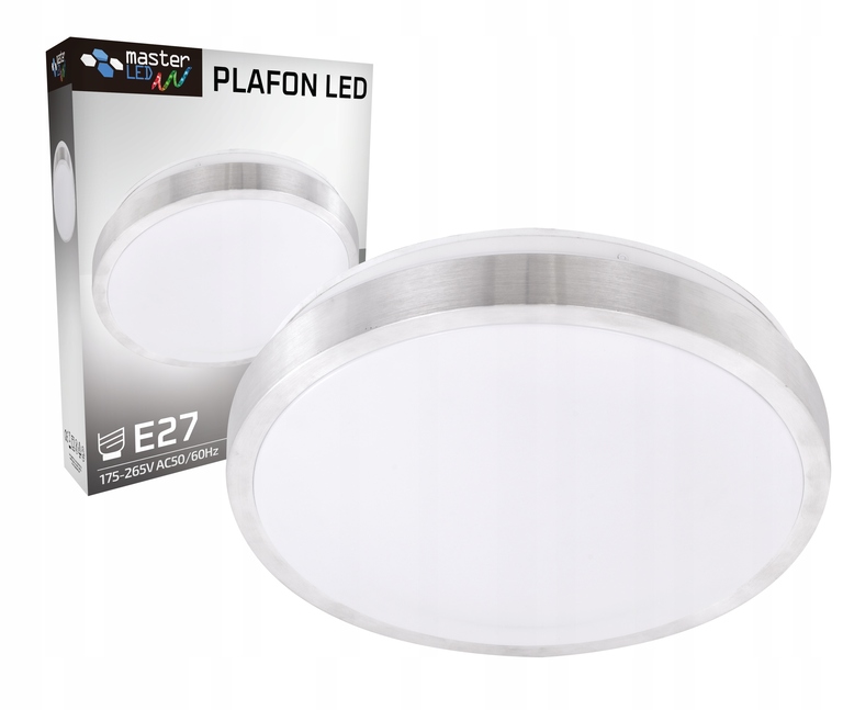  Plafon Solen 2xE27 okrągły srebny