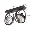Lampa Kinkiet AR111 LED Leon ruchomy x2 czarny (4)