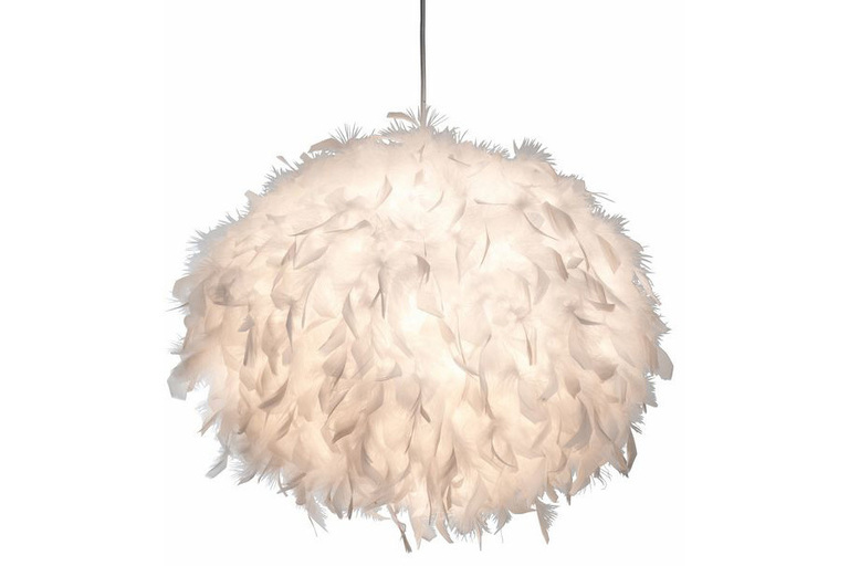 Lampa wisząca zwis DUCKY E27 Białe piórka 40cm 328411-07 (1)